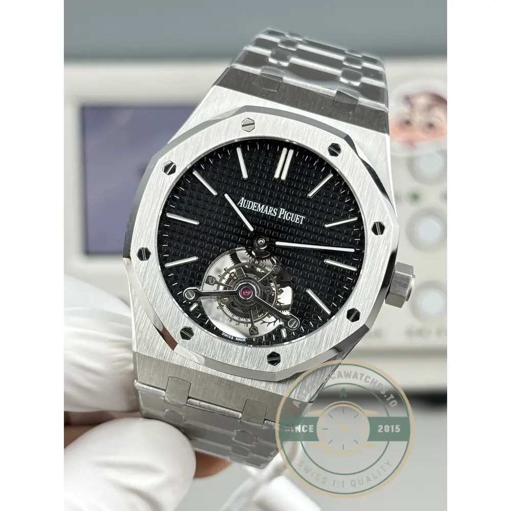Replica Audemars Piguet Royal Oak Tourbillon 26512ST.OO.1220ST.01 Black Dial - Budget Luxury Replica Watch