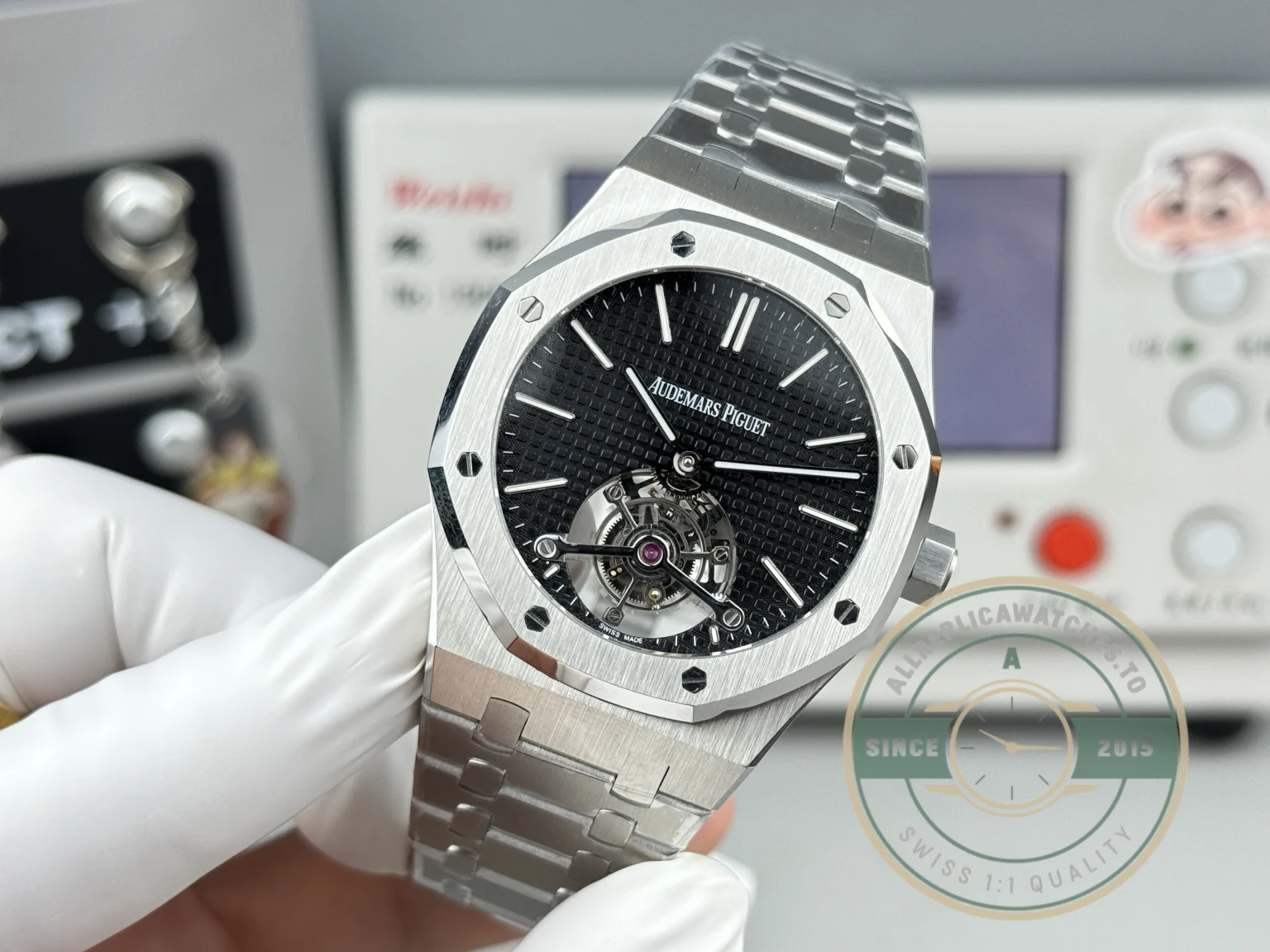 Replica Audemars Piguet Royal Oak Tourbillon 26512ST.OO.1220ST.01 Black Dial - Luxury Replica Watch