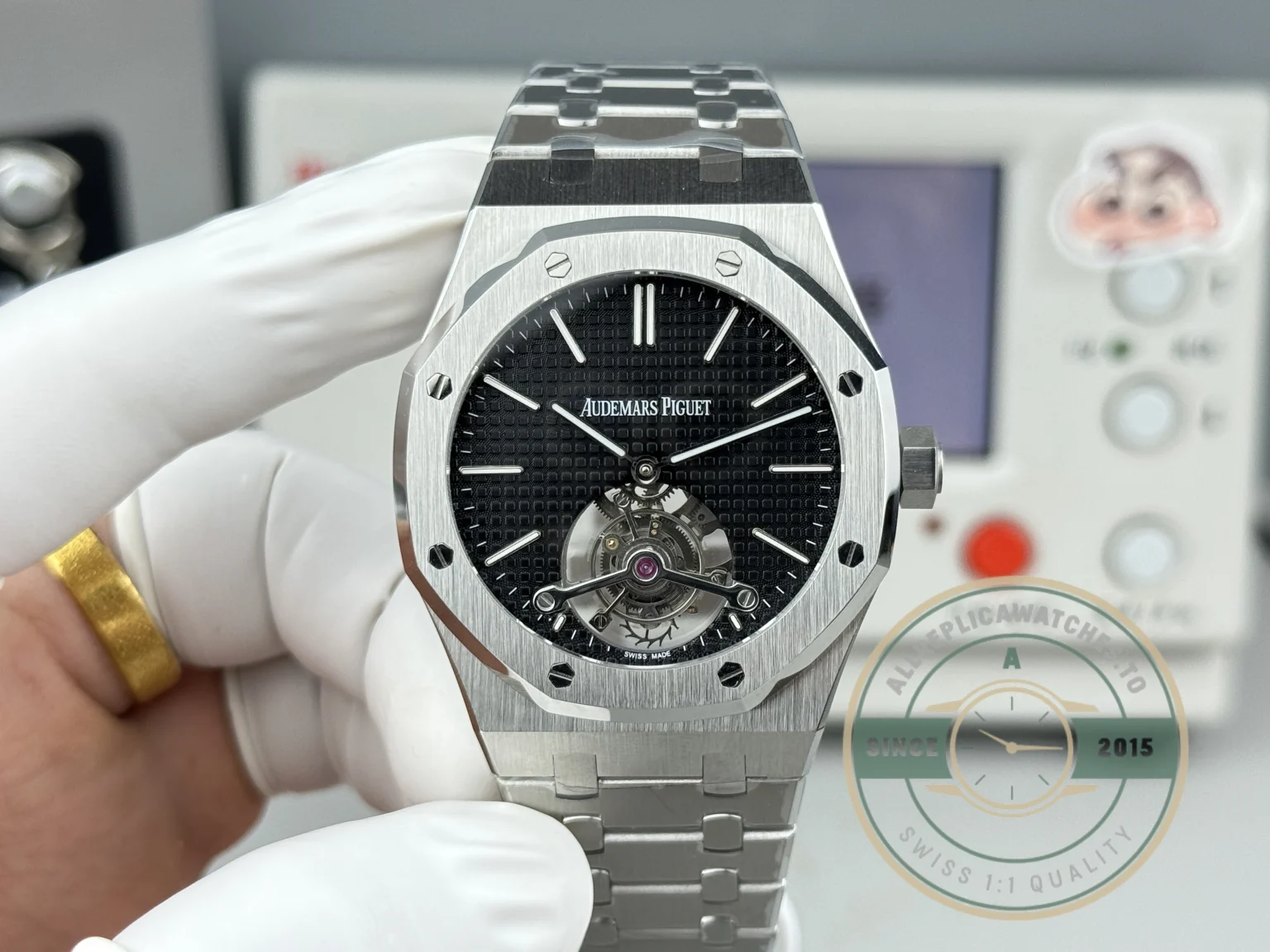 Replica Audemars Piguet Royal Oak Tourbillon 26512ST.OO.1220ST.01 Black Dial - Budget Luxury Replica Watch