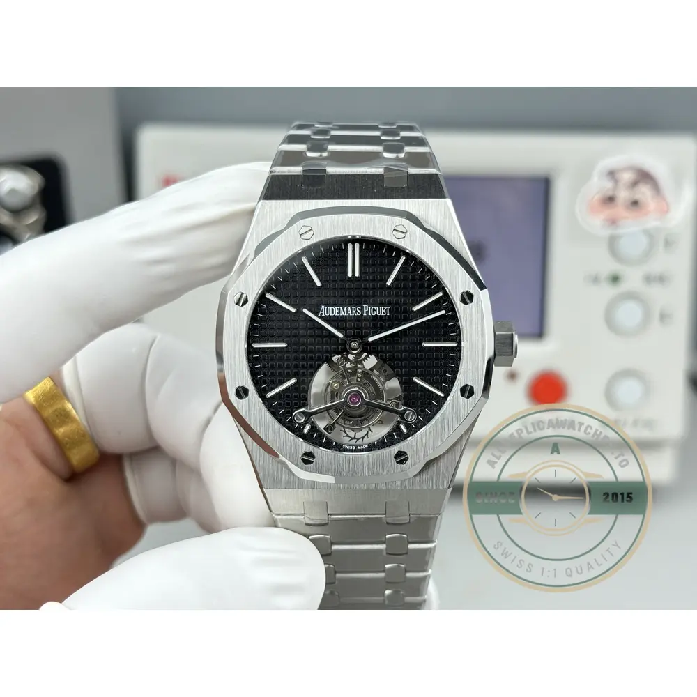 Replica Audemars Piguet Royal Oak Tourbillon 26512ST.OO.1220ST.01 Black Dial - Budget Luxury Replica Watch