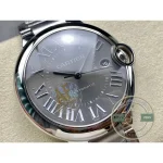 Dark print on the Roman numerals holds contrast on the grey ground