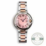 Ballon Bleu W6920033 replica, a pink dial inside the 28mm steel case
