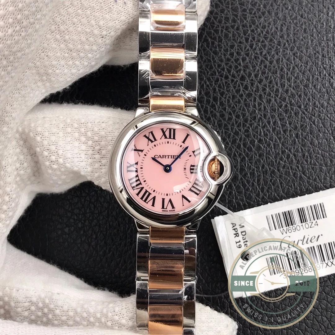 Replica Cartier Ballon Bleu Pink Dial 28mm W6920033 - Swiss Movement Replica Watch