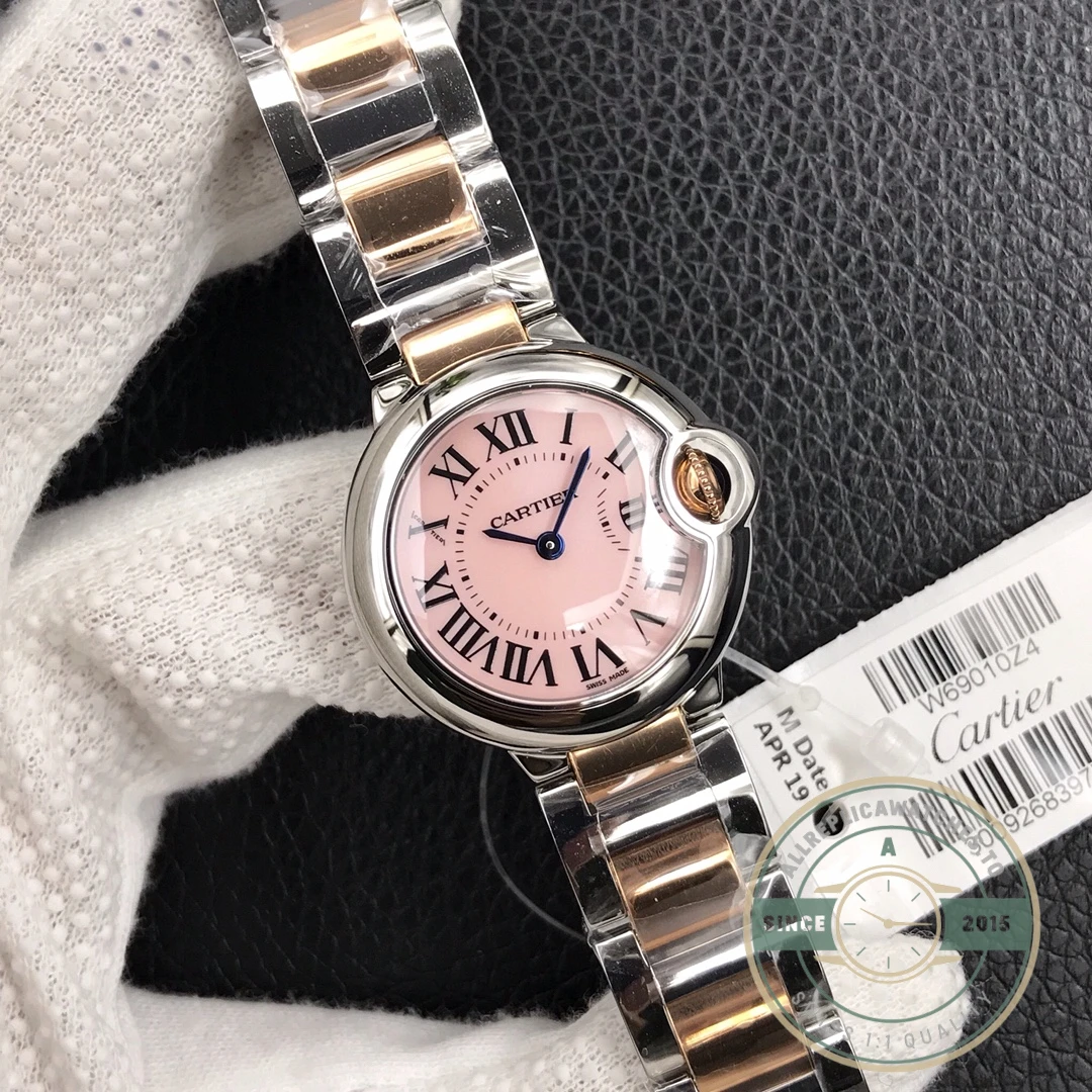 Replica Cartier Ballon Bleu Pink Dial 28mm W6920033 - Best Quality Replica Watch