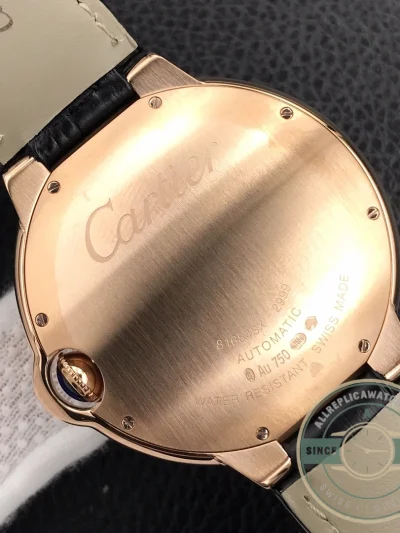 Replica Cartier Ballon Bleu Rose Gold Silver Dial Brown WGBB0030 - Factory Super Clone Watch