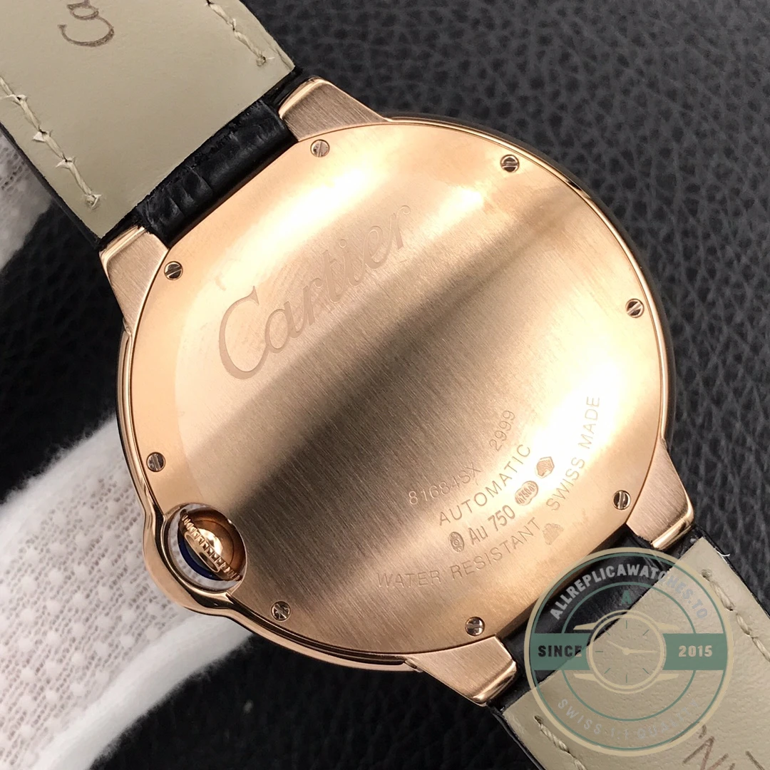 Replica Cartier Ballon Bleu Rose Gold Silver Dial Brown WGBB0030 - Factory Super Clone Watch