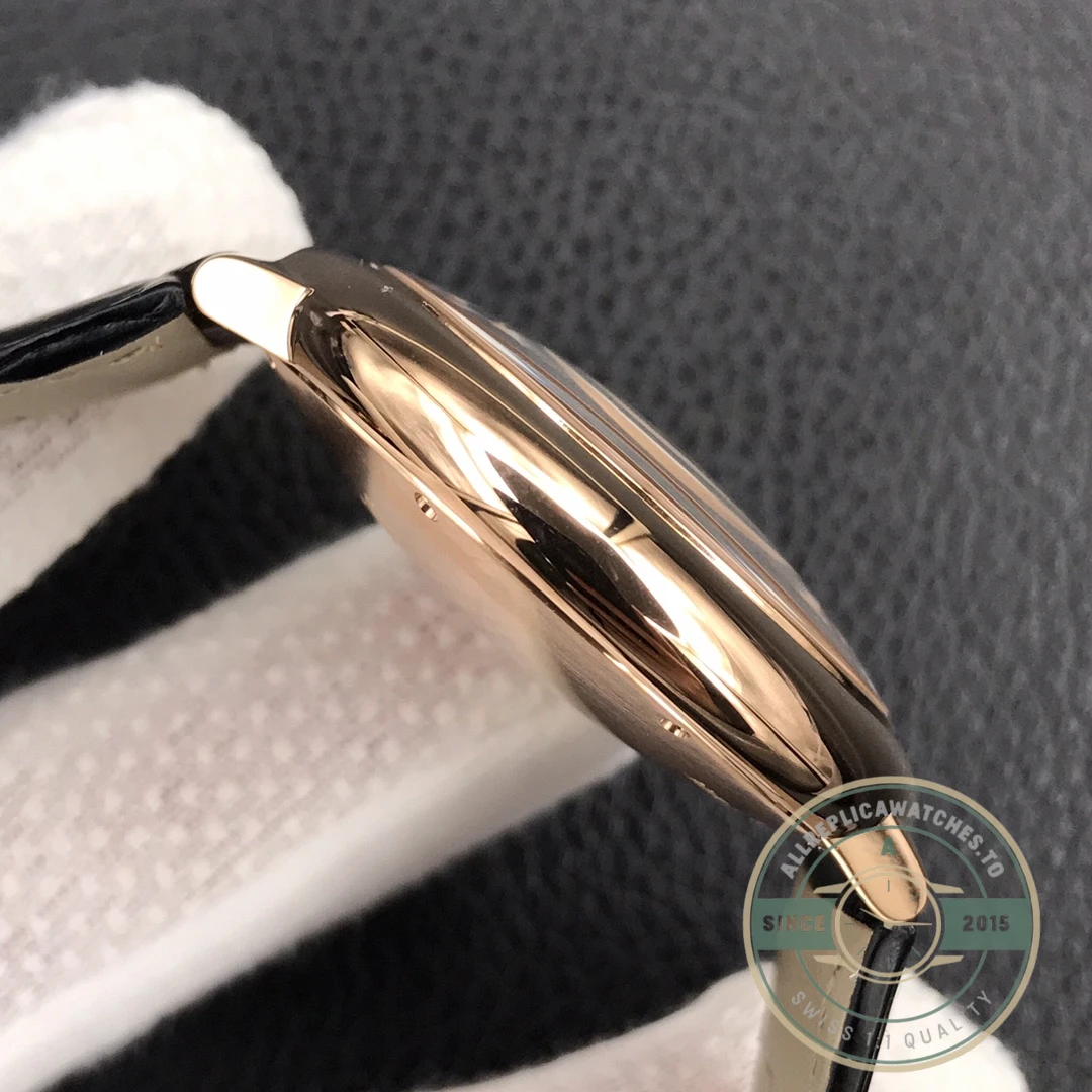 Replica Cartier Ballon Bleu Rose Gold Silver Dial Brown WGBB0030 - Best Quality Replica Watch
