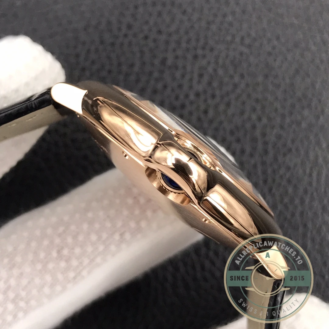 Replica Cartier Ballon Bleu Rose Gold Silver Dial Brown WGBB0030 - Luxury Replica Watch