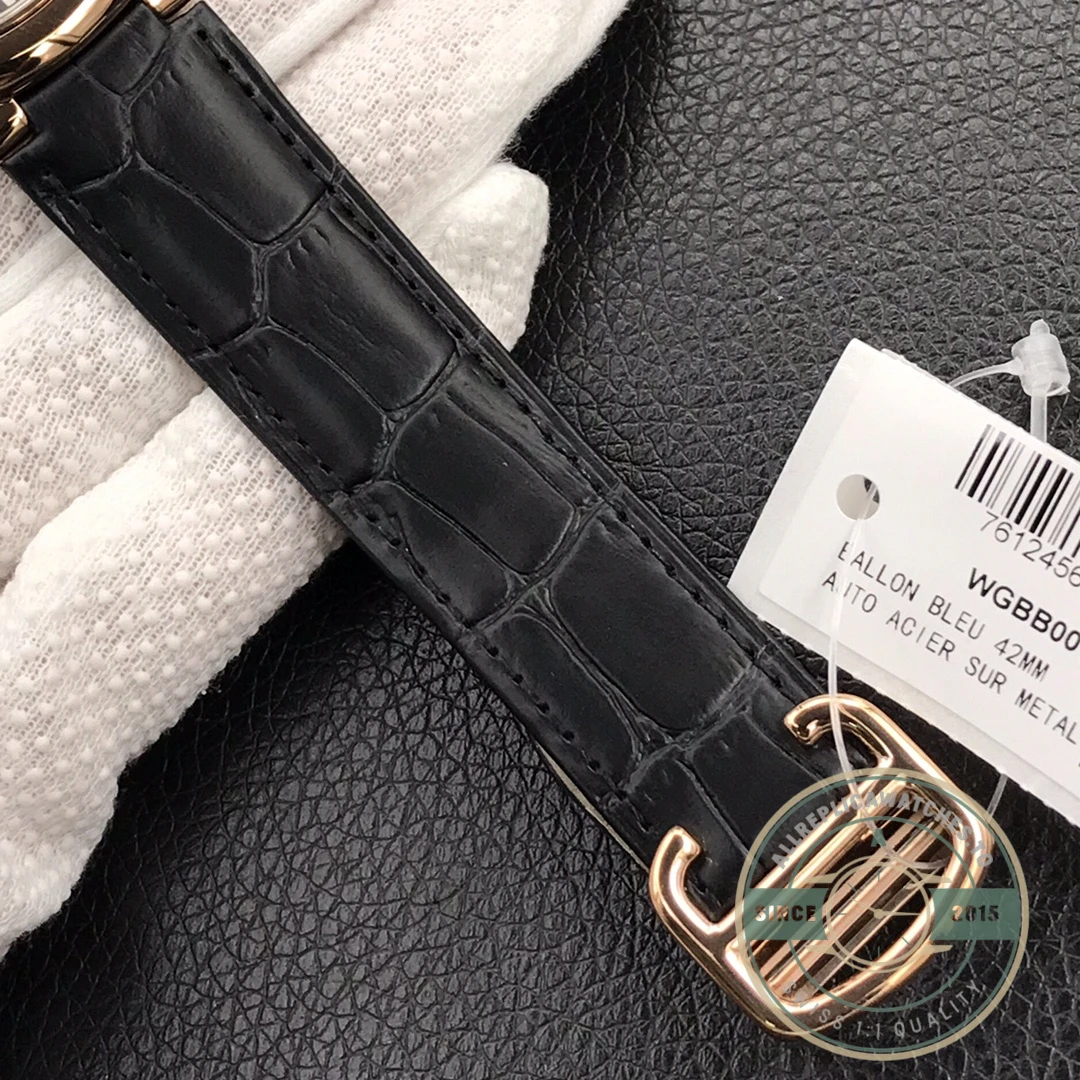Replica Cartier Ballon Bleu Rose Gold Silver Dial Brown WGBB0030 - Luxury Replica Watch