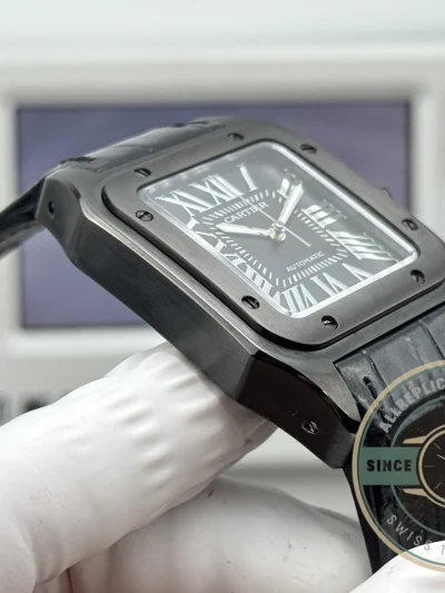 Replica Cartier Santos 100 Steel & Black Titanium W2020010 - Swiss-Made Clone Watch