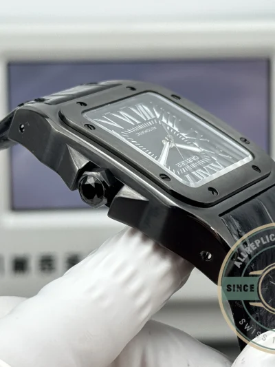 Replica Cartier Santos 100 Steel & Black Titanium W2020010 - Affordable Super Clone Watch