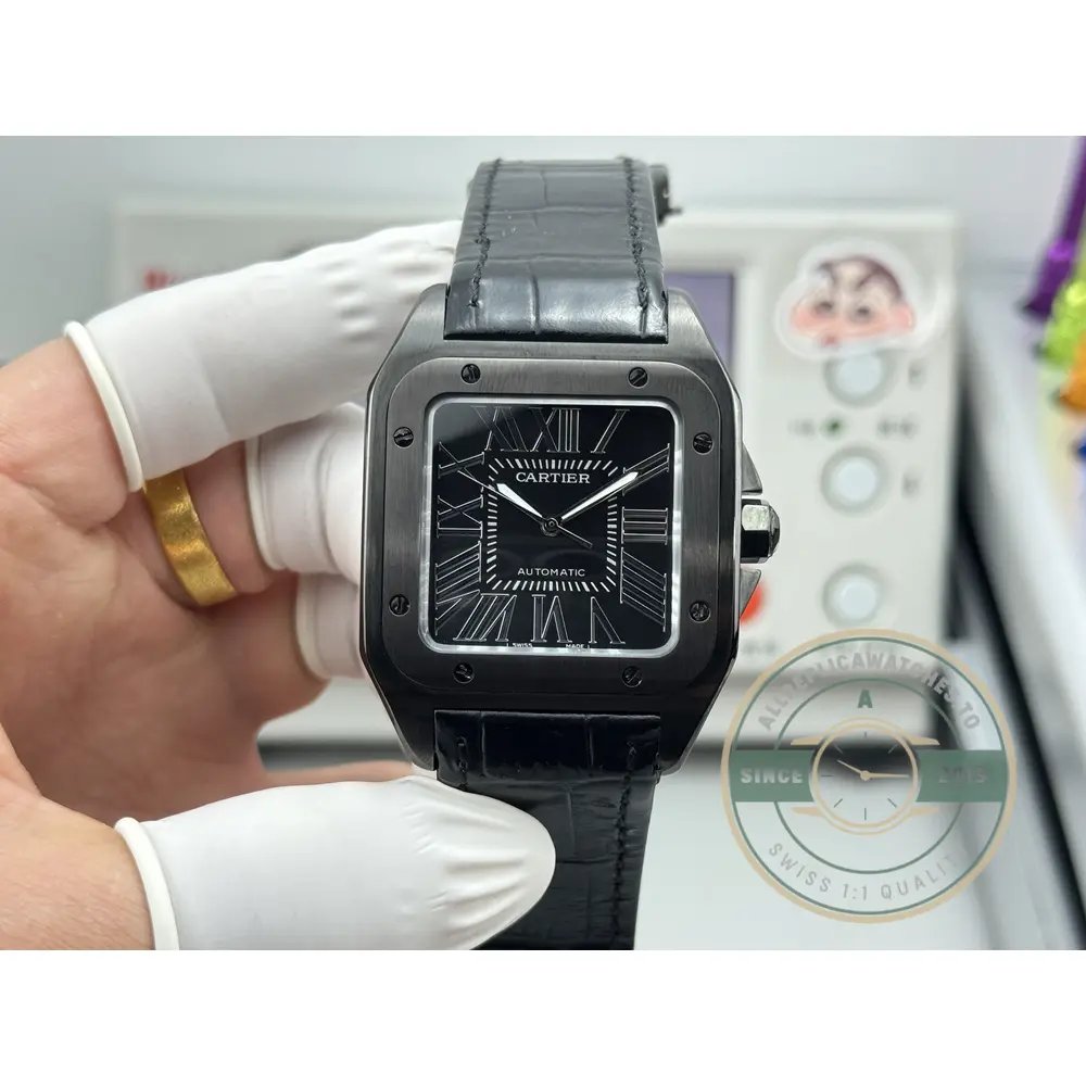 Replica Cartier Santos 100 Steel & Black Titanium W2020010 - 1:1 Swiss Replica Watch