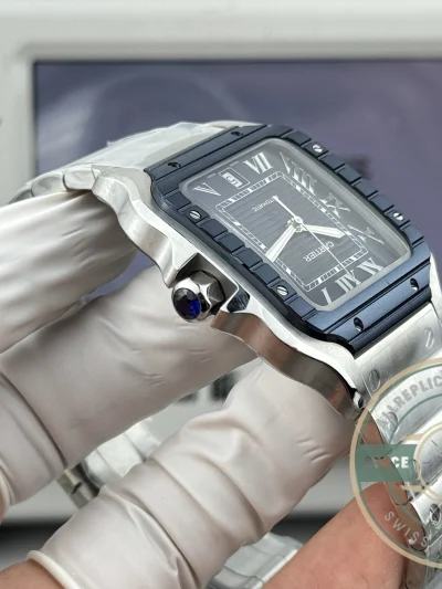 Replica Cartier SANTOS DE Blue Dial 40mm WSSA0048 - Luxury Replica Watch