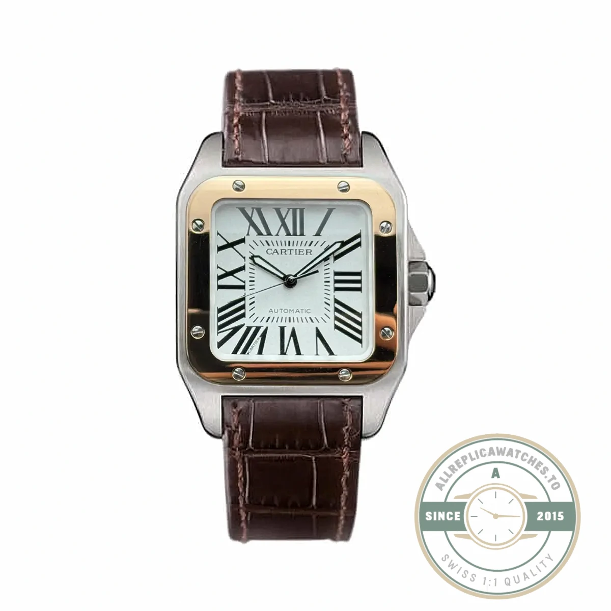 Replica Cartier Santos de Cartier 100 Rose Gold W20107X7 - Premium Super Clone Watch