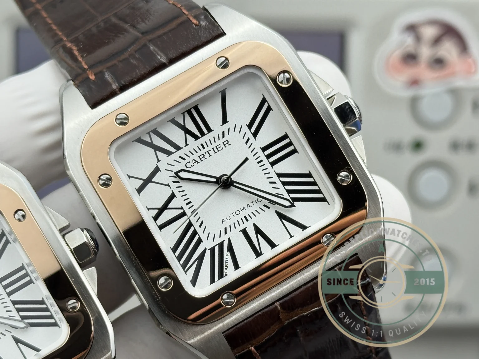 Replica Cartier Santos de Cartier 100 Rose Gold W20107X7 - Budget Luxury Replica Watch