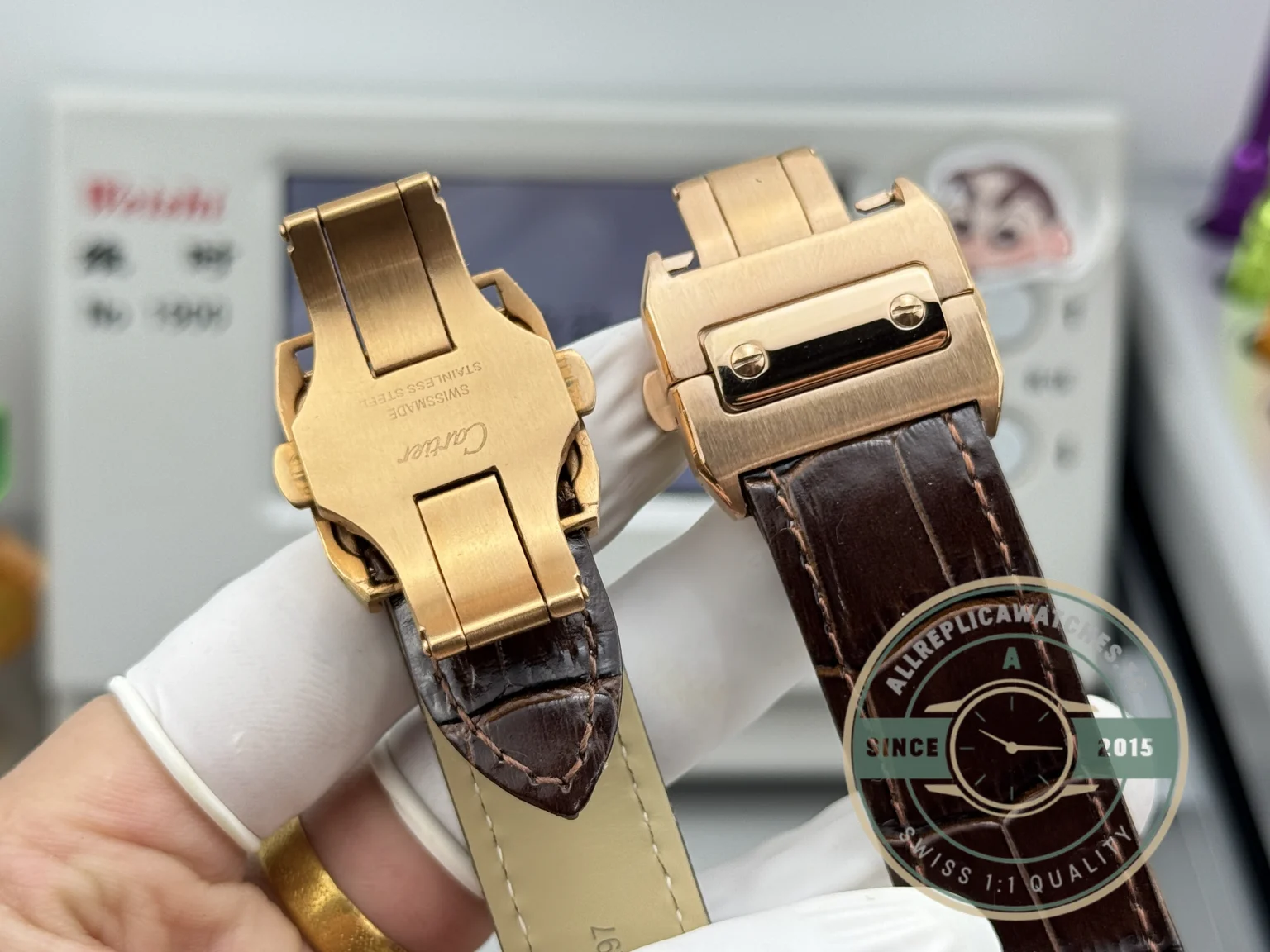 Replica Cartier Santos de Cartier 100 Rose Gold W20107X7 - Swiss Movement Replica Watch