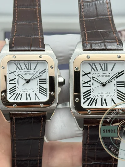 Replica Cartier Santos de Cartier 100 Rose Gold W20107X7 - Budget Luxury Replica Watch