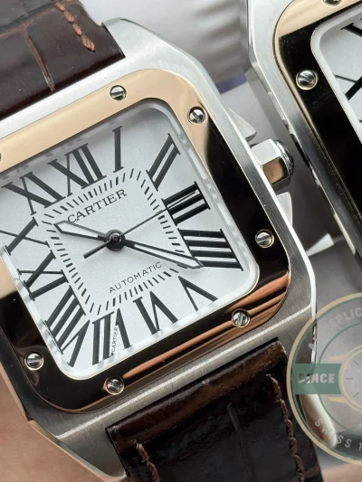 Replica Cartier Santos de Cartier 100 Rose Gold W20107X7 - Affordable Luxury Replica Timepiece