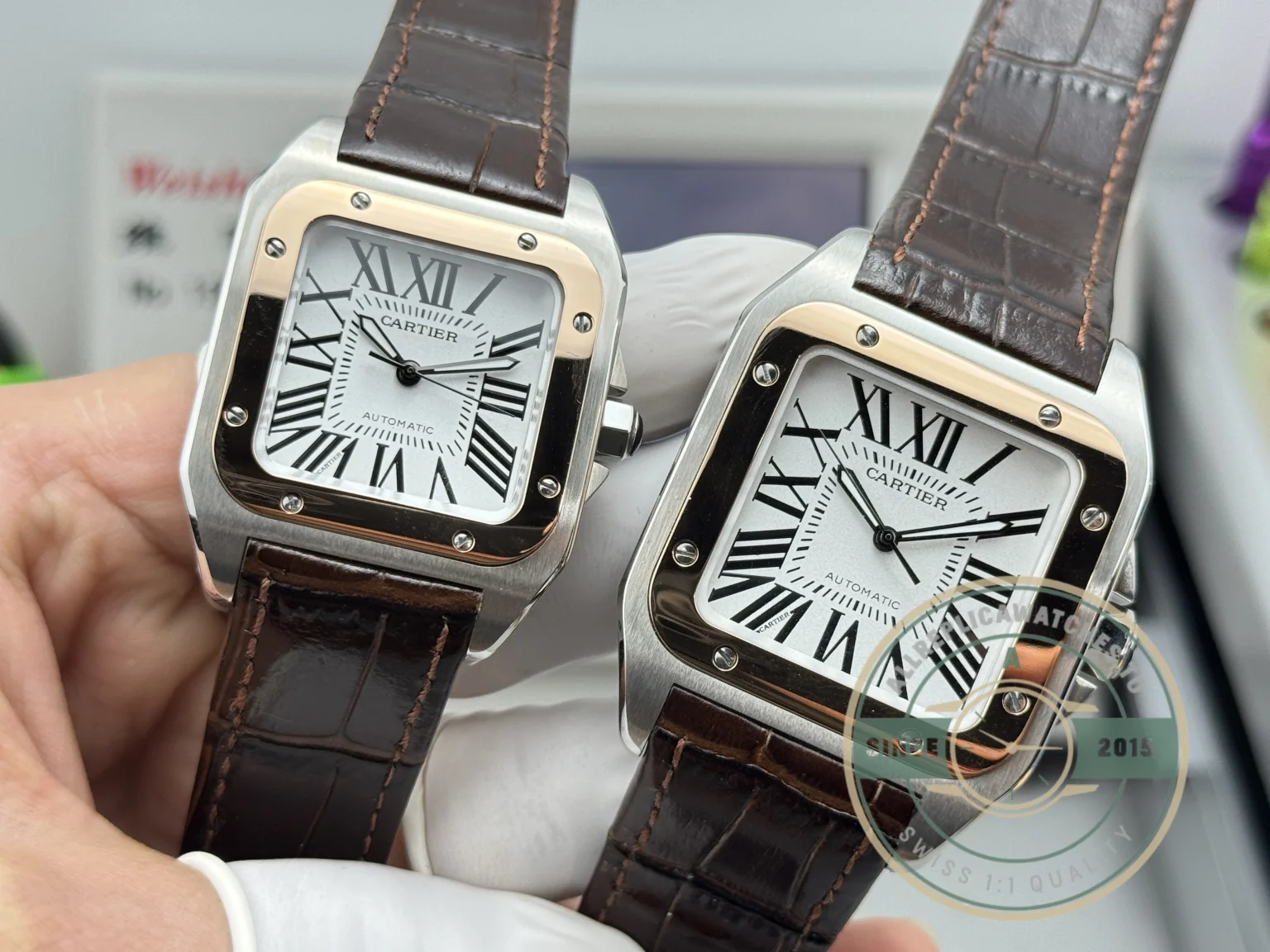 Replica Cartier Santos de Cartier 100 Rose Gold W20107X7 - Affordable Luxury Replica Timepiece