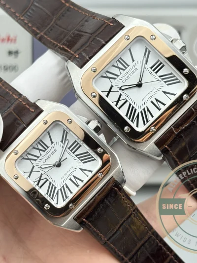 Replica Cartier Santos de Cartier 100 Rose Gold W20107X7 - Swiss Movement Replica Watch