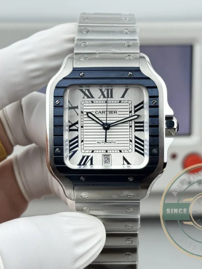 Replica Cartier Santos De Cartier Blue Bezel 40mm WSSA0047 - Swiss-Made Clone Watch