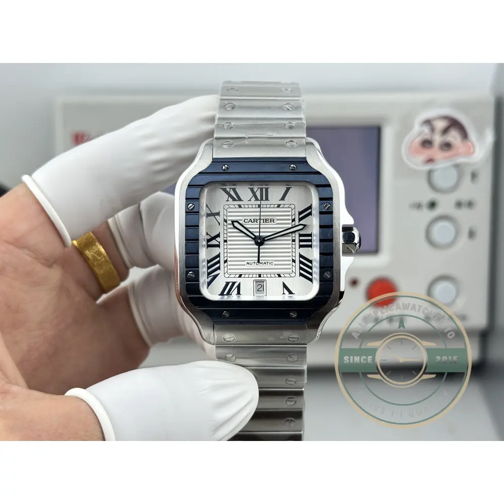 Replica Cartier Santos De Cartier Blue Bezel 40mm WSSA0047 - Swiss-Made Clone Watch