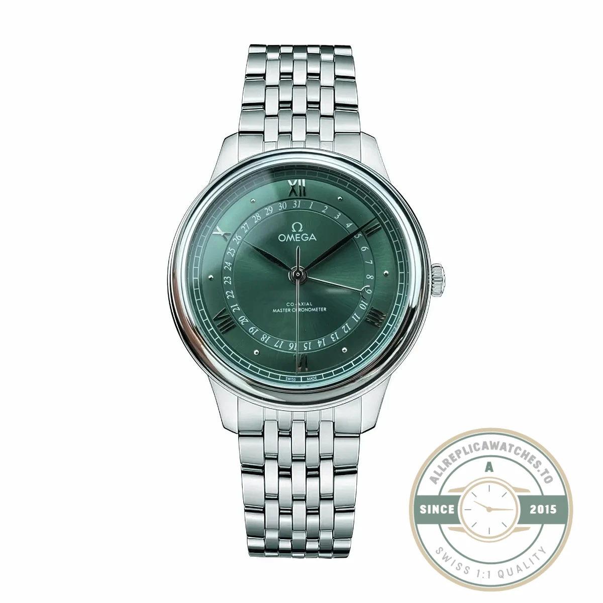 Replica OMEGA De Ville Prestige 434.10.40.20.10.001 40mm Silver, Green Dial - Premium Super Clone Watch