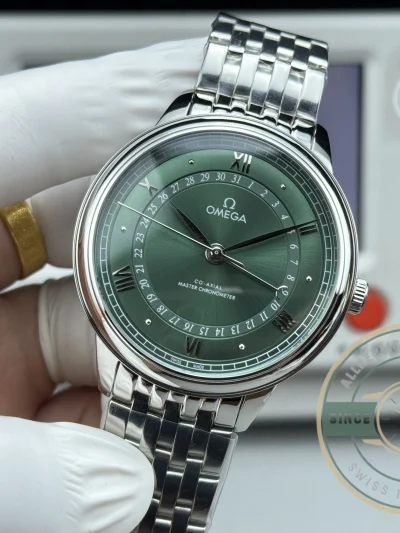 Replica OMEGA De Ville Prestige 434.10.40.20.10.001 40mm Silver, Green Dial - 1:1 Swiss Replica Watch