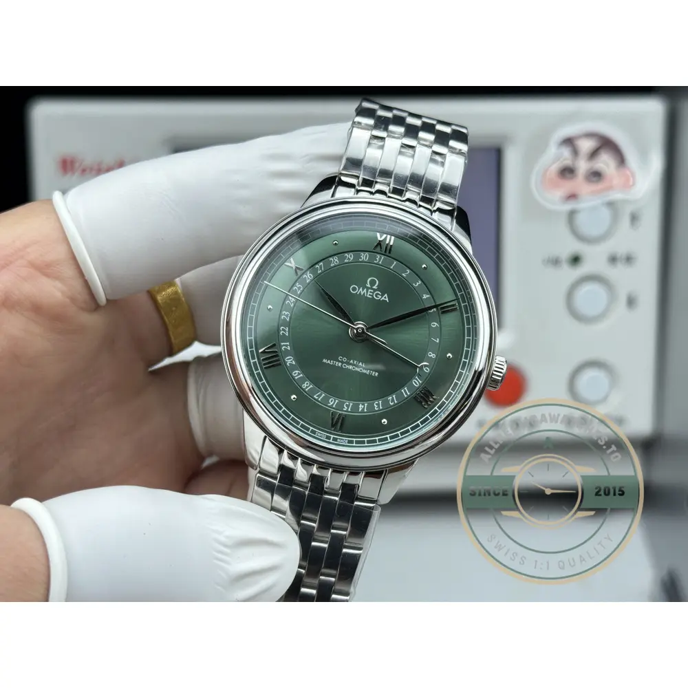 Replica OMEGA De Ville Prestige 434.10.40.20.10.001 40mm Silver, Green Dial - 1:1 Swiss Replica Watch
