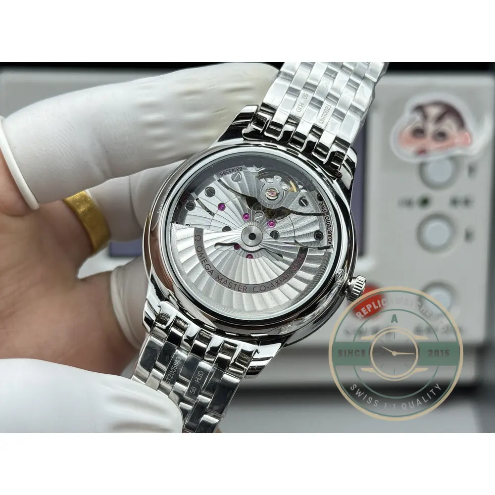 Replica OMEGA De Ville Prestige 434.10.40.20.10.001 40mm Silver, Green Dial - Luxury Replica Watch