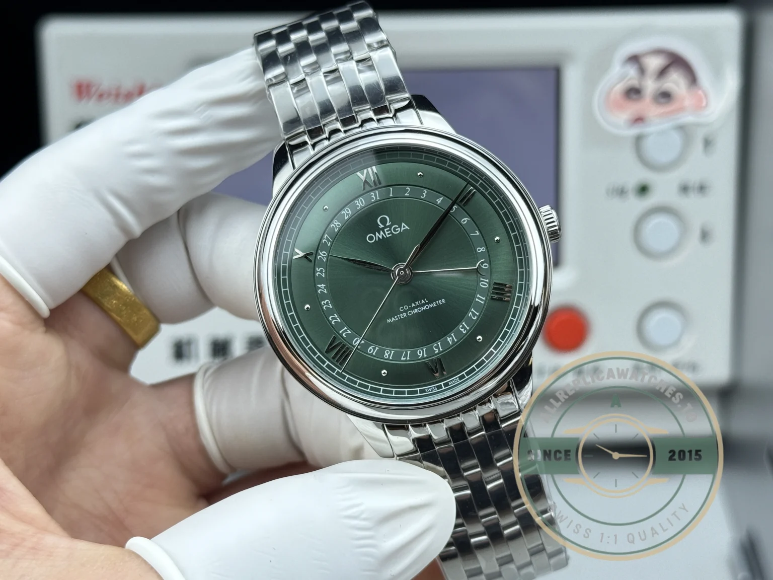 Replica OMEGA De Ville Prestige 434.10.40.20.10.001 40mm Silver, Green Dial - Swiss-Made Clone Watch