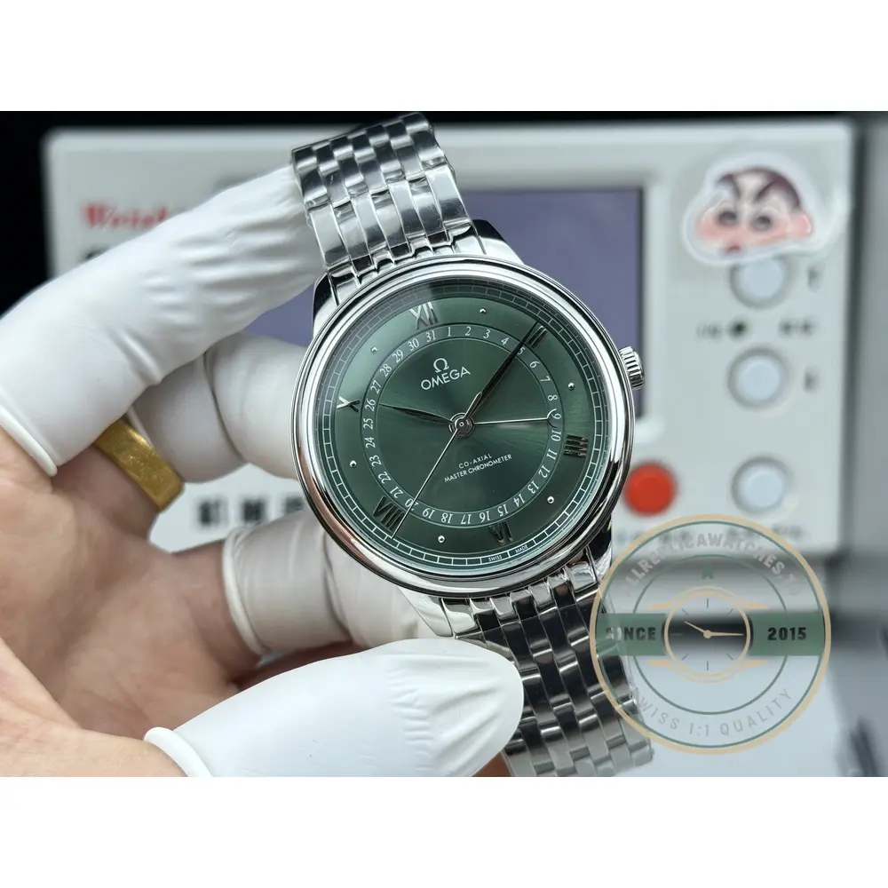 Replica OMEGA De Ville Prestige 434.10.40.20.10.001 40mm Silver, Green Dial - Swiss-Made Clone Watch