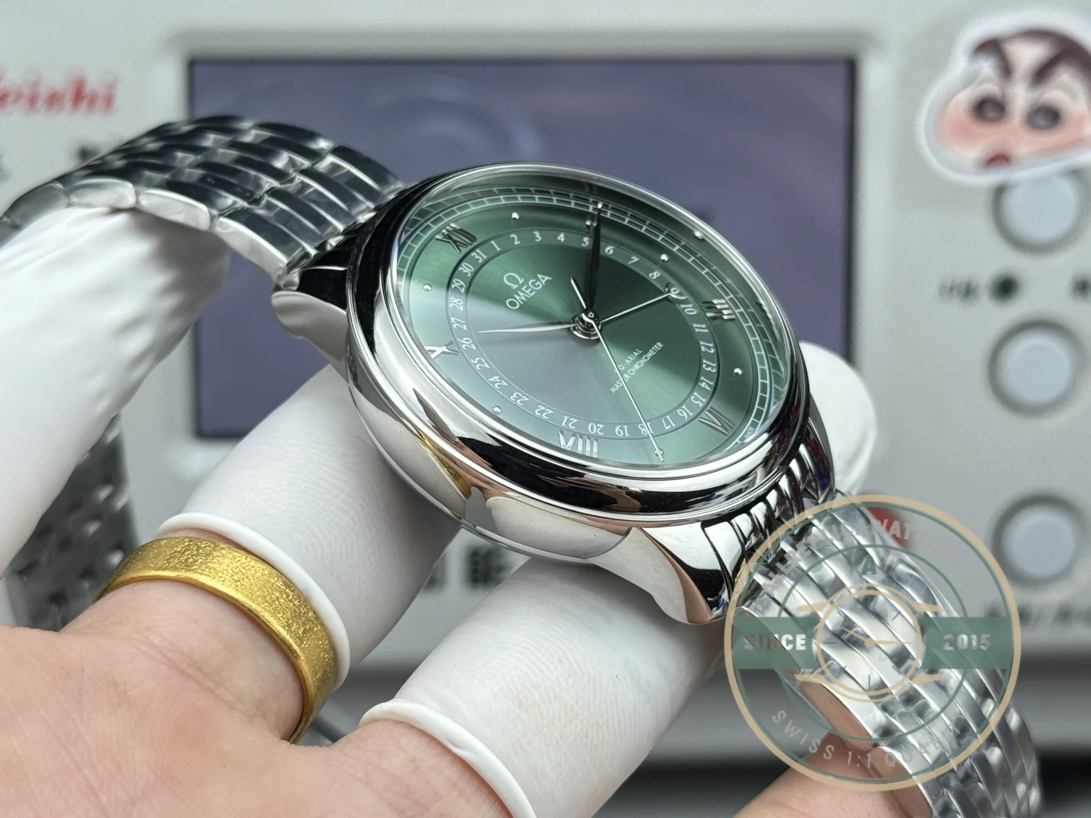 Replica OMEGA De Ville Prestige 434.10.40.20.10.001 40mm Silver, Green Dial - Budget Luxury Replica Watch