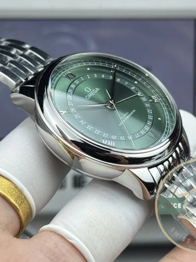Replica OMEGA De Ville Prestige 434.10.40.20.10.001 40mm Silver, Green Dial - Budget Luxury Replica Watch