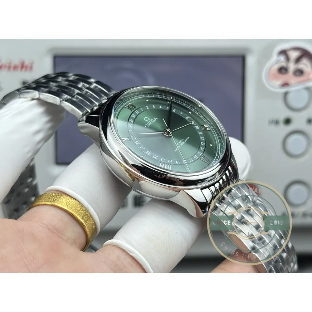 Replica OMEGA De Ville Prestige 434.10.40.20.10.001 40mm Silver, Green Dial - Budget Luxury Replica Watch