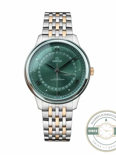 Replica OMEGA De Ville Prestige 434.15.40.20.10.001 40mm Rose Gold, Green Dial - Premium Super Clone Watch