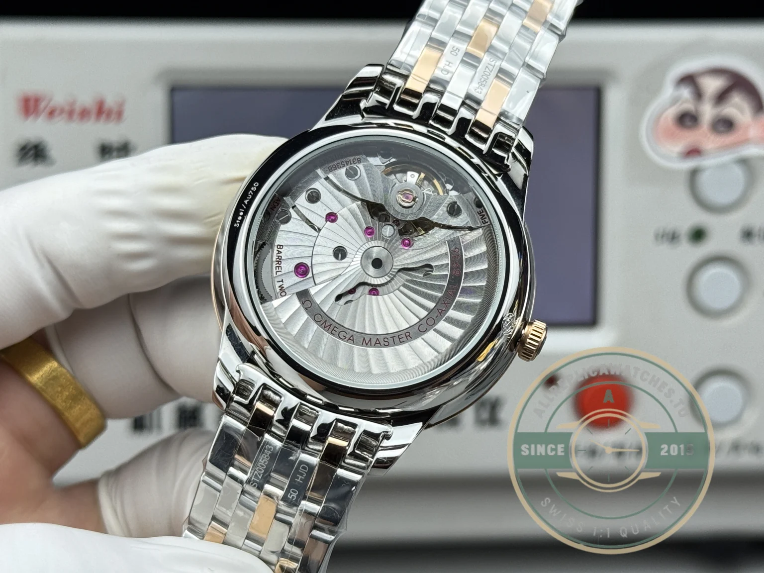 Replica OMEGA De Ville Prestige 434.15.40.20.10.001 40mm Rose Gold, Green Dial - Best Quality Replica Watch