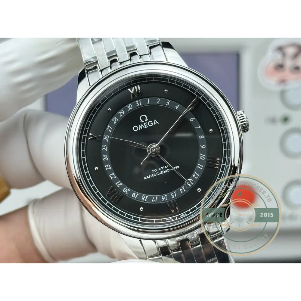 Replica OMEGA De Ville Prestige Co Axial 40mm Black Dial 434.104.020.010.01 - 1:1 Swiss Replica Watch