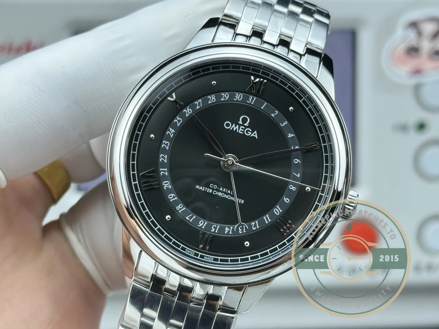 Replica OMEGA De Ville Prestige Co Axial 40mm Black Dial 434.104.020.010.01 - Best Quality Replica Watch