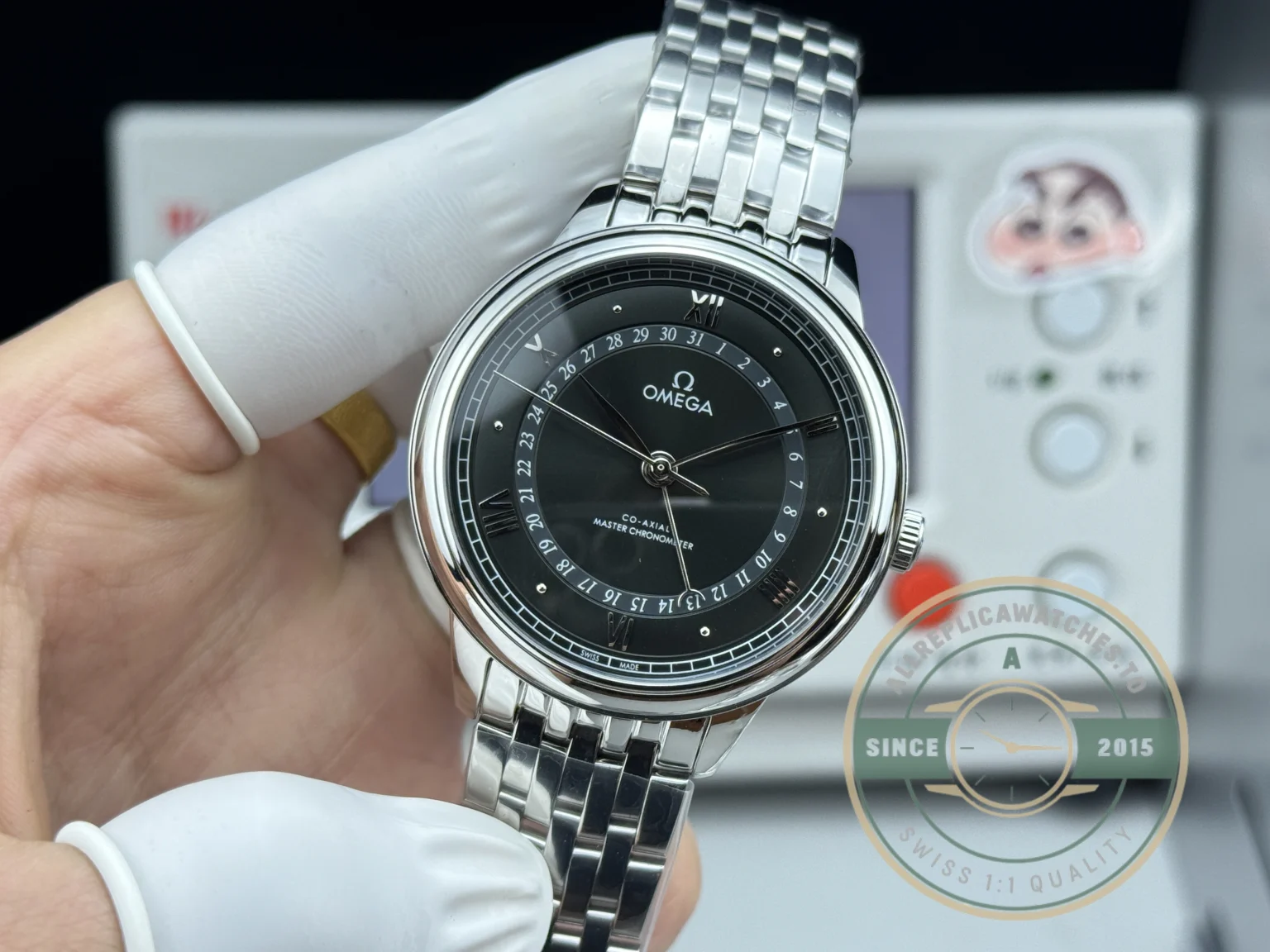 Replica OMEGA De Ville Prestige Co Axial 40mm Black Dial 434.104.020.010.01 - High-Grade Replica Watch