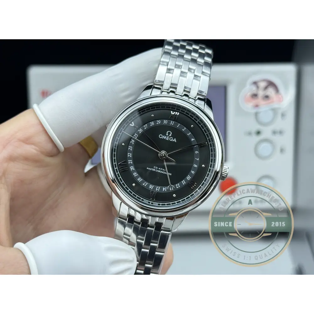 Replica OMEGA De Ville Prestige Co Axial 40mm Black Dial 434.104.020.010.01 - High-Grade Replica Watch