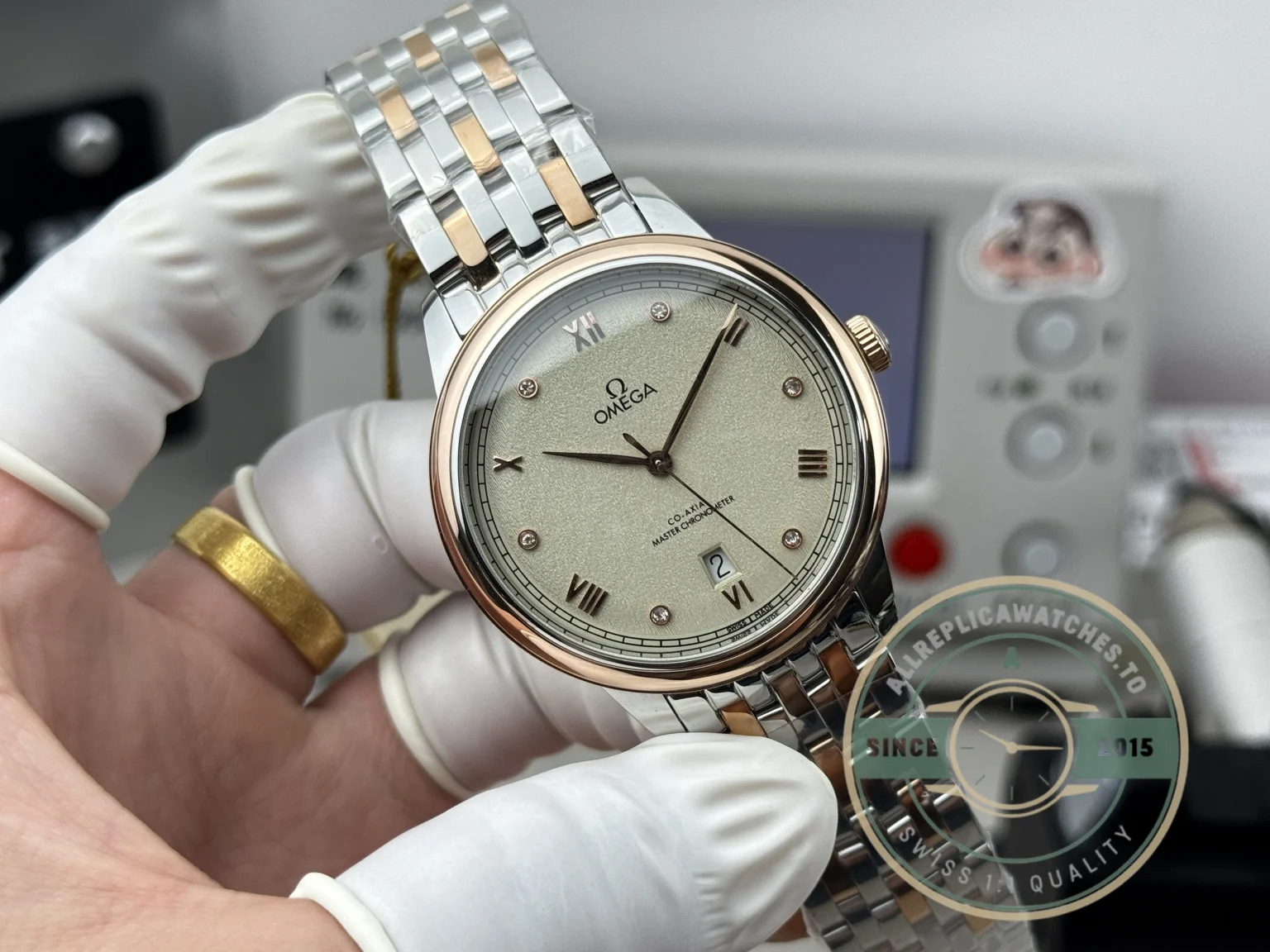 Replica Omega De Ville Rose Gold 40mm, 434.20.40.20.59.001 - High-Grade Replica Watch