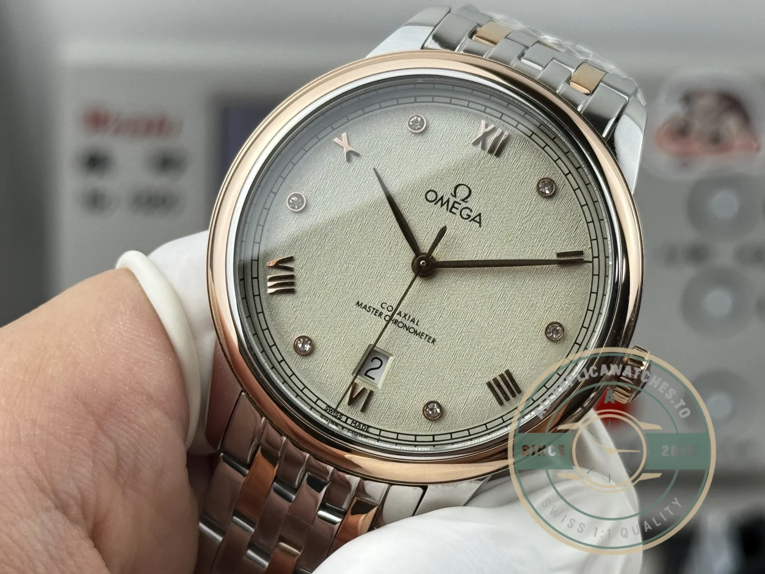 Replica Omega De Ville Rose Gold 40mm, 434.20.40.20.59.001 - Affordable Luxury Replica Timepiece