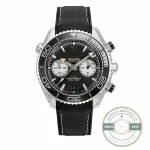 Superclone Omega Seamaster Planet Ocean 215.32.46.51.01.004 front view, matte black chronograph dial