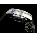 Super clone Omega Planet Ocean black dial with slightly recessed registers at 3, 6 and 9 o'clock