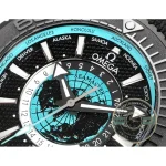 Replica Omega Planet Ocean ceramic 45.5mm on the wrist, scale without the usual steel weight