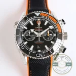 Superclone Omega Planet Ocean helium escape valve on the 600-metre 45.5mm dive case