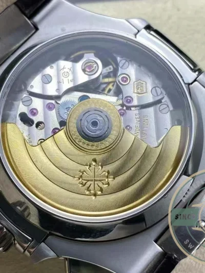 Replica Patek Nautilus 5980-6R White Gold 40.5mm Black Dial, Leather Strap - Factory Super Clone Watch