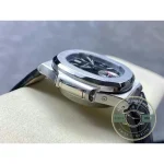 Replica Patek Nautilus 5980-6R White Gold 40.5mm Black Dial, Leather Strap - 1:1 Swiss Replica Watch