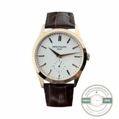 Replica Patek Philippe Calatrava 6196P-003 38mm Rose Gold, White Dial - Swiss Movement Replica Watch